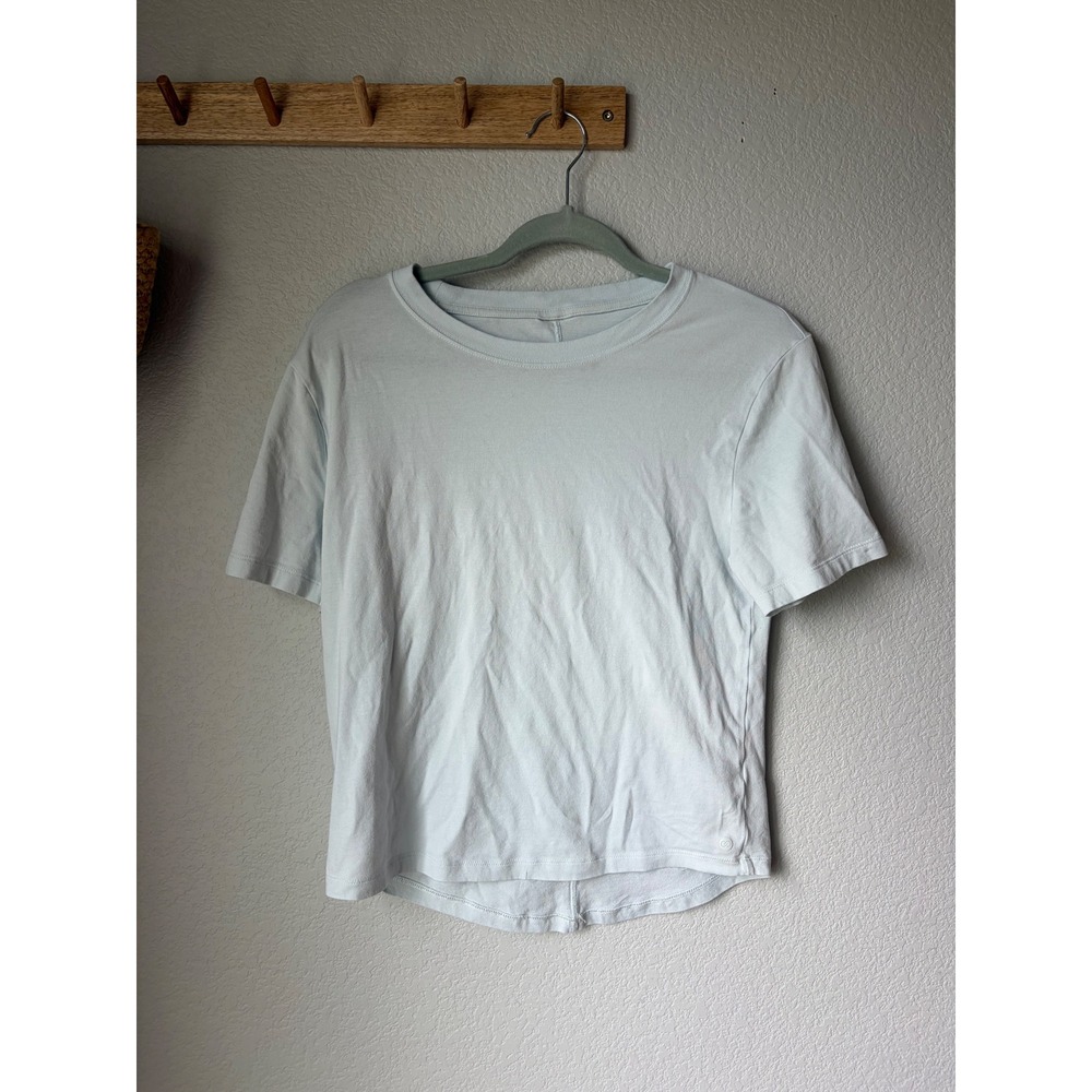 Calia Womens Light Blue Short Sleeve Crew Neck Cotton Modal T-Shirt